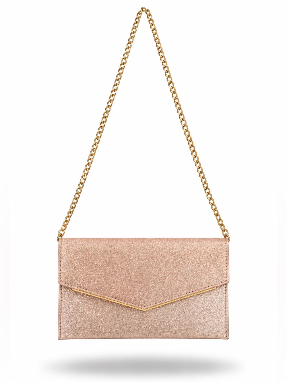 Glitter Pink Chain Strap Women's Bag